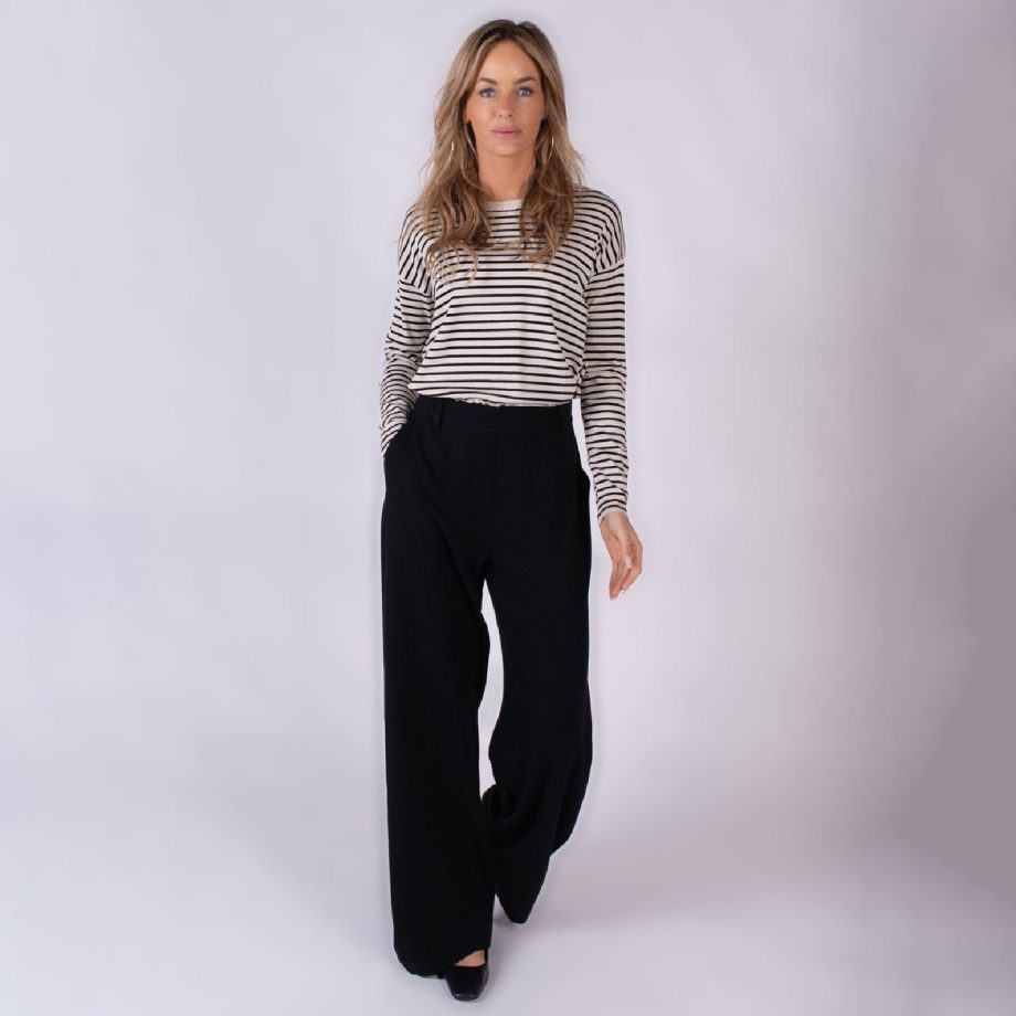 Manilla Trui Black Sand Stripe | The Clothed