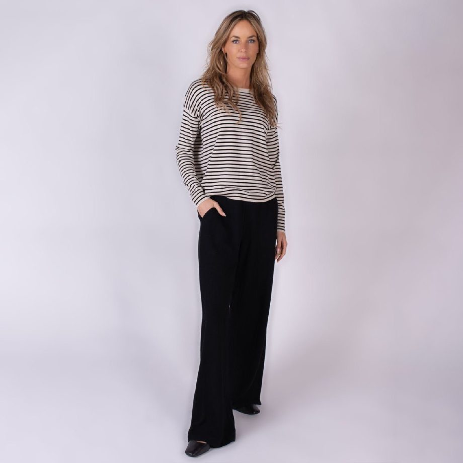 Manilla Trui Black Sand Stripe | The Clothed