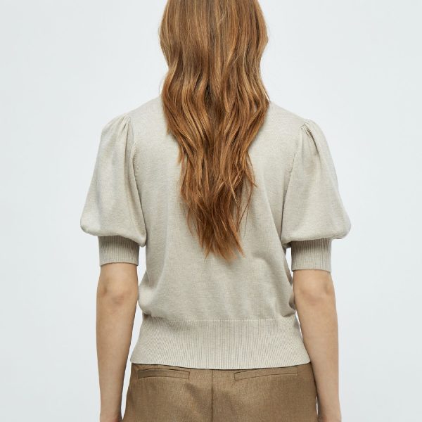 Liva Knit Tee Sand Grey Melange | Minus