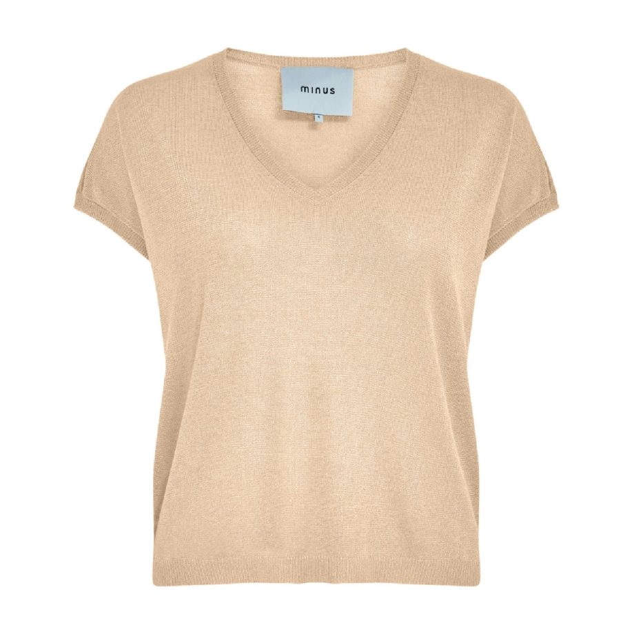 Carlina Batsleeve Knit Tee Medal Gold Metallic | Minus