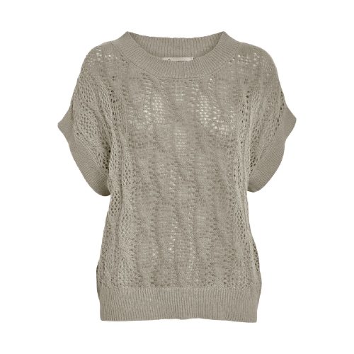 Angelica Ajour Knit Top Fog Sand | Peppercorn