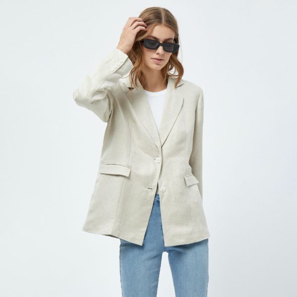 Auguste Linen Blazer Nomad Sand Melange | Minus