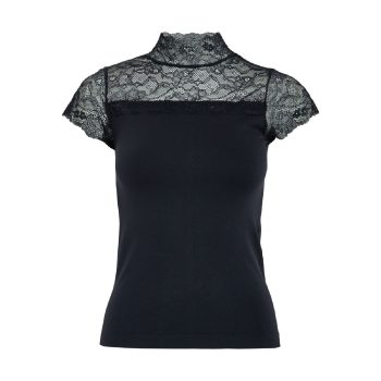 Vanessa Short Sleeve High Neck Black | Minus