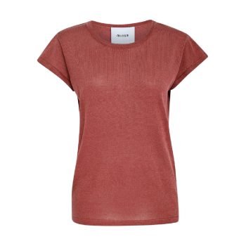 Carlina Knit Tee Barn Red Metallic | Minus