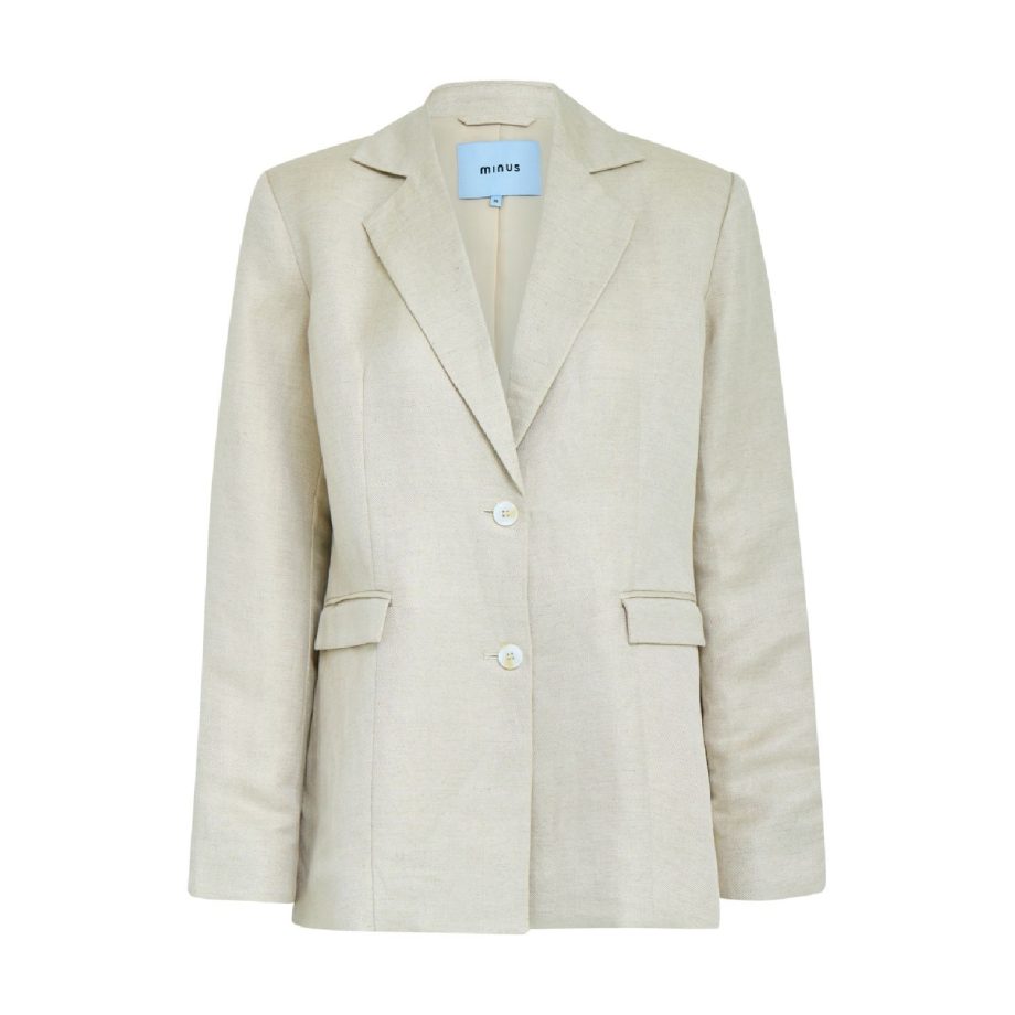 Auguste Linen Blazer Nomad Sand Melange | Minus