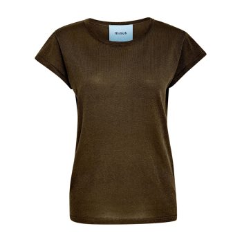 Carlina Knit Tee Dark Earth Metallic | Minus