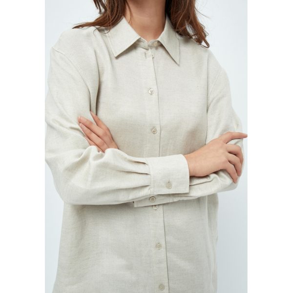 Auguste Linen Shirt Nomad Sand Melange | Minus - Afbeelding 2