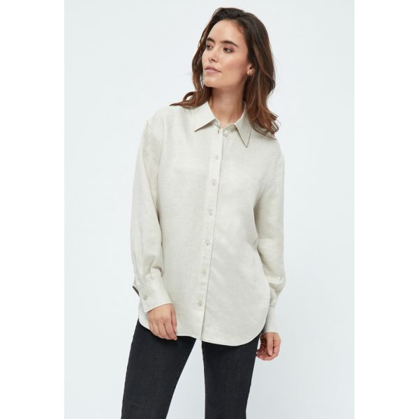 Auguste Linen Shirt Nomad Sand Melange | Minus - Afbeelding 3