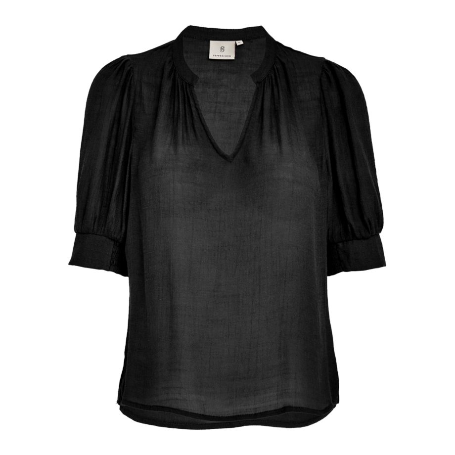 Beckett V-neck Blouse Black | Peppercorn