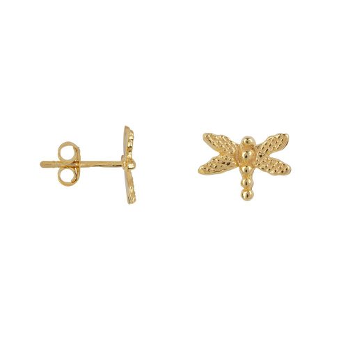 Mini Dragonlfy stud earring Gold Plated | Betty Bogaers