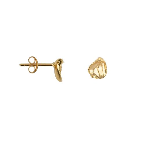 Mini Oyster stud earring Gold Plated | Betty Bogaers