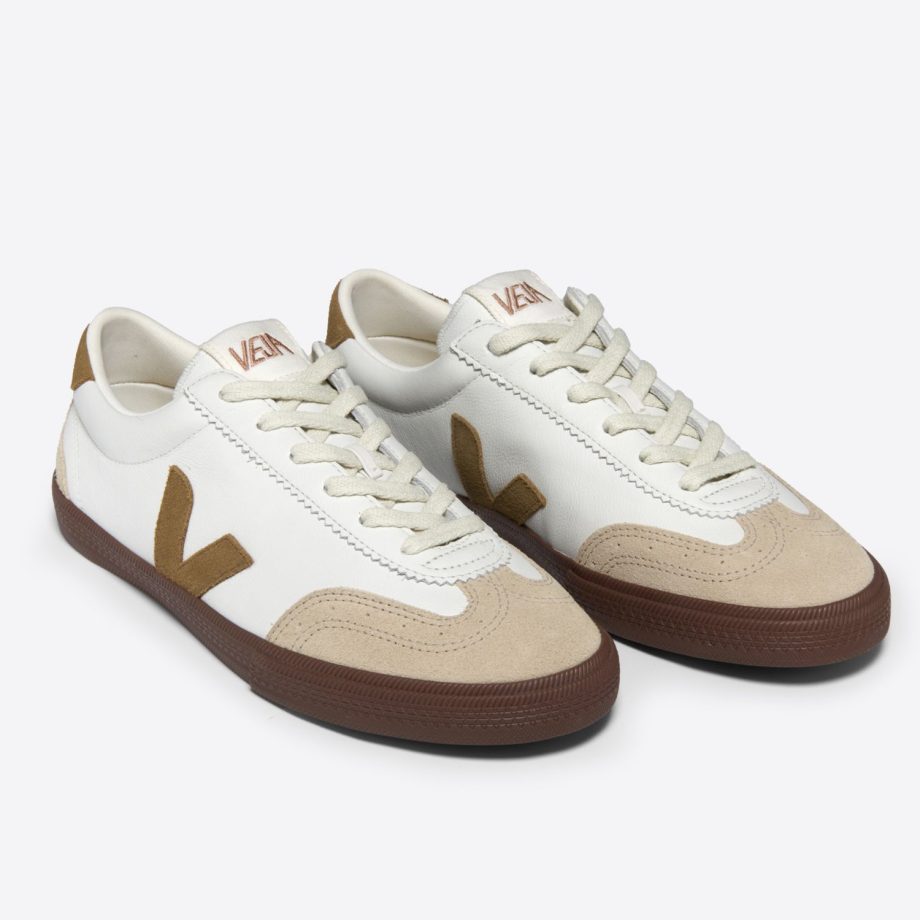 Volley Leather White Tent Bark | VEJA