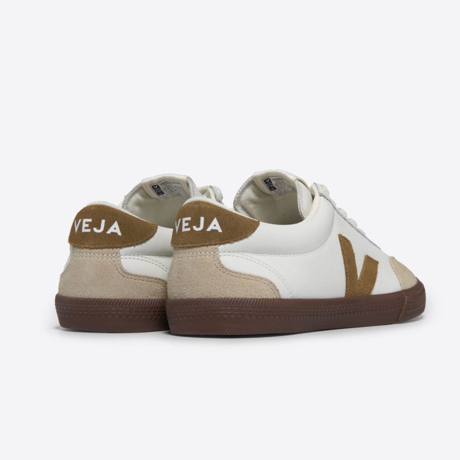 Volley Leather White Tent Bark | VEJA