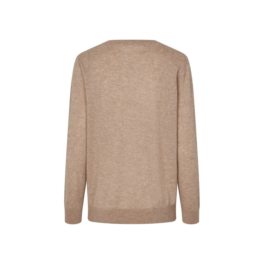 Salorea V-Neck Sweater Khaki Melange | Samsoe Samsoe