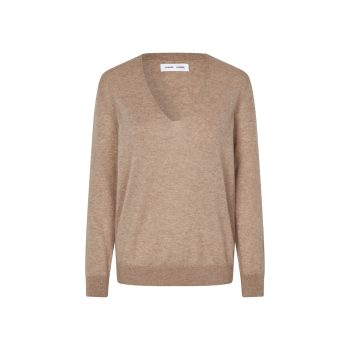 Salorea V-Neck Sweater Khaki Melange | Samsoe Samsoe