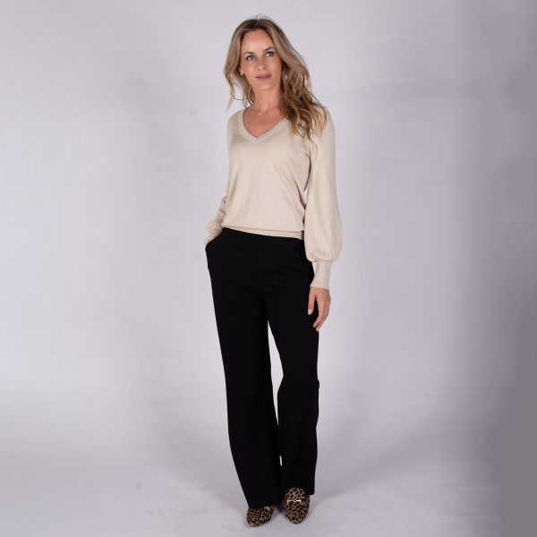 Split Trui Lurex Sand | The Clothed