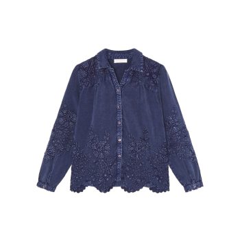 Sunflower Ariana Blouse Indigo Blue | Maison Hotel