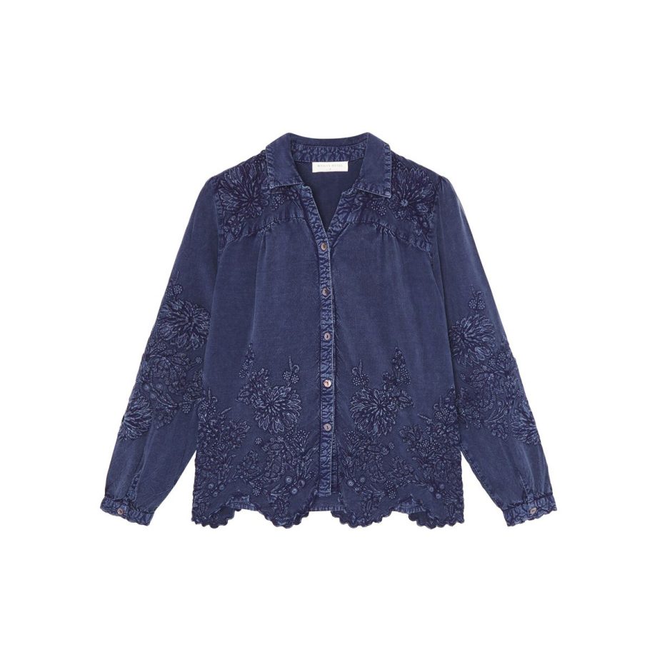 Sunflower Ariana Blouse Indigo Blue | Maison Hotel