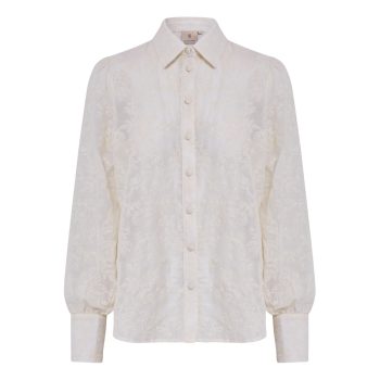 Feodora Embroidered Shirt Gardenia | Peppercorn