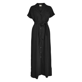 Ane Cap Sleeve Dress Black | Peppercorn