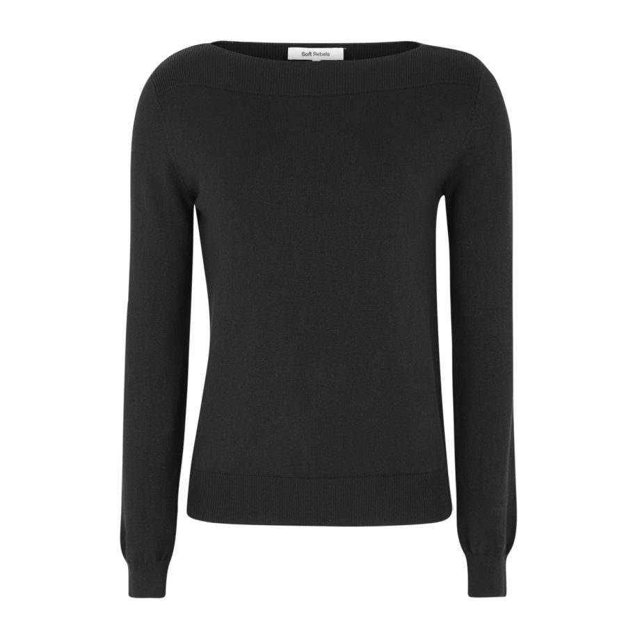 Epira Boatneck Knit Black | Soft Rebels