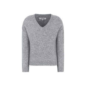 Allison V-neck Knit Medium Grey Melange | Soft Rebels