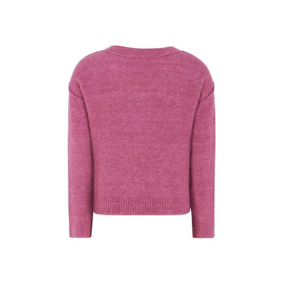 Allison V-neck Knit Rose Wine Melange | Soft Rebels