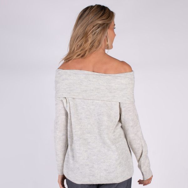 Drammen Offshoulder Trui Moon Grey | The Clothed