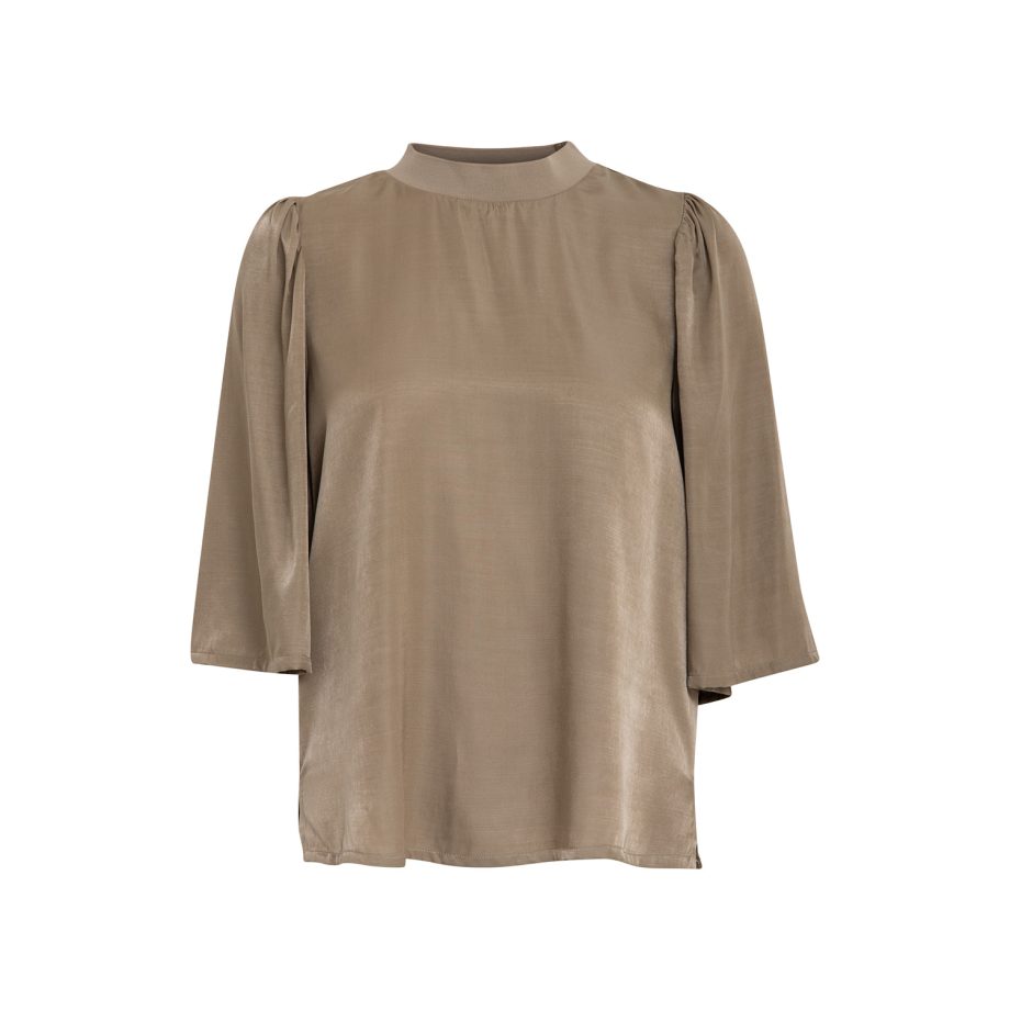 Ravena Round Neck Blouse Gothic Olive | Minus