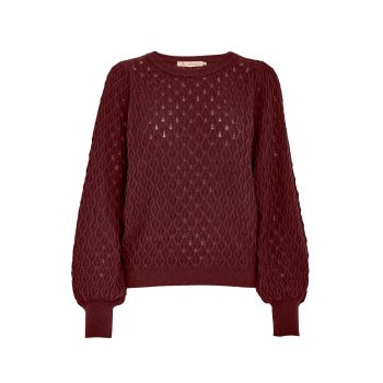 Rosalia Puff Sleeve Knit Pullover Andorra Red | Peppercorn