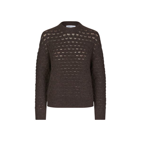 Saanour Pointelle Sweater Chocolate Torte | Samsøe Samsøe