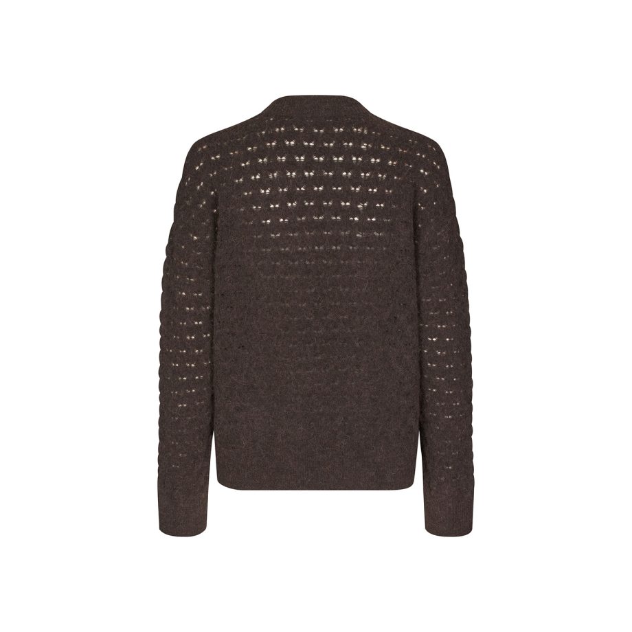 Saanour Pointelle Sweater Chocolate Torte | Samsøe Samsøe