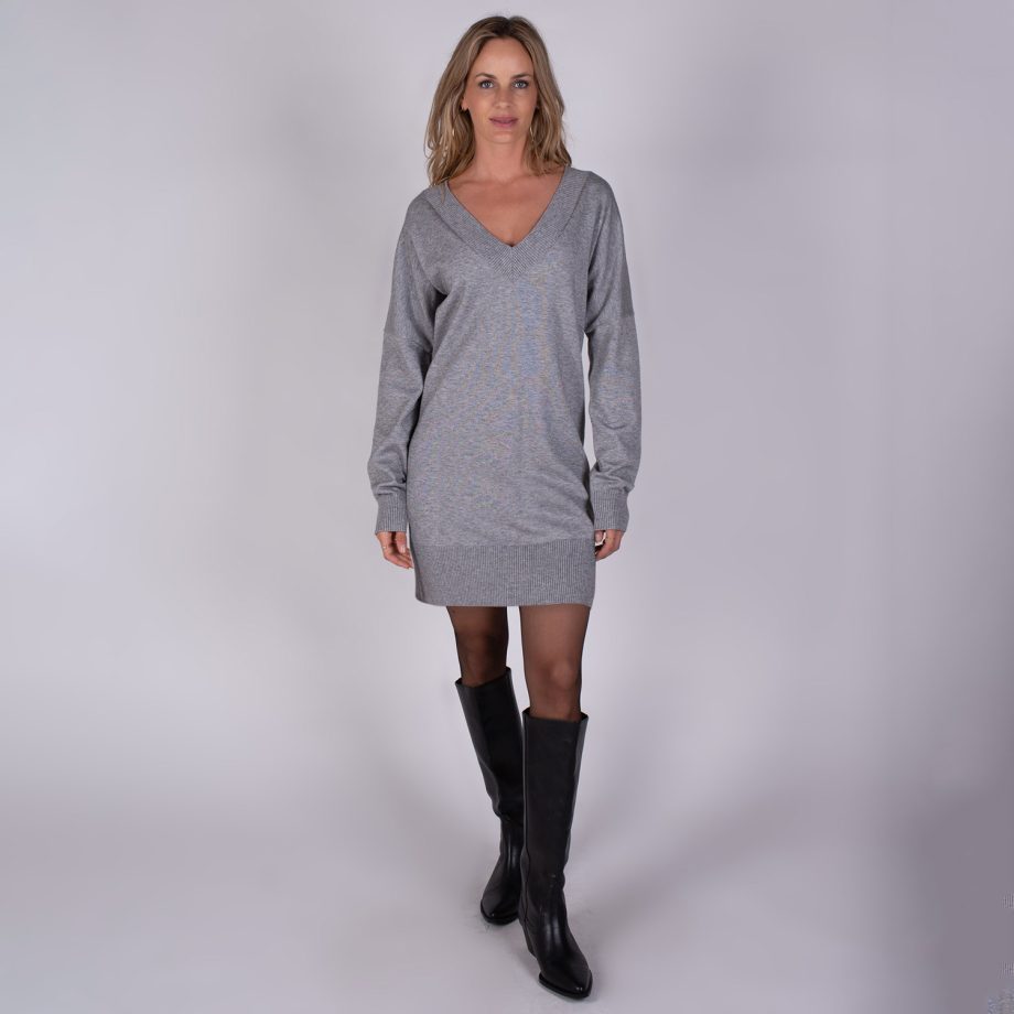 Larvik Dress Grey Melange | The Clothed