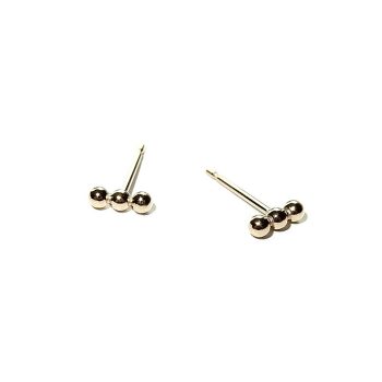 Earstuds gold filled Three Miniballs | Gnoes