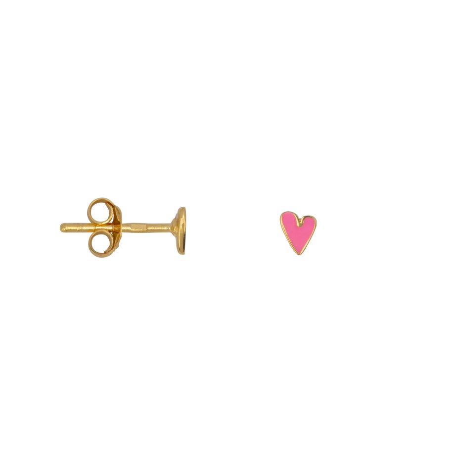 Mini Heart Stud Emaille Gold Light Pink | Betty Bogaers