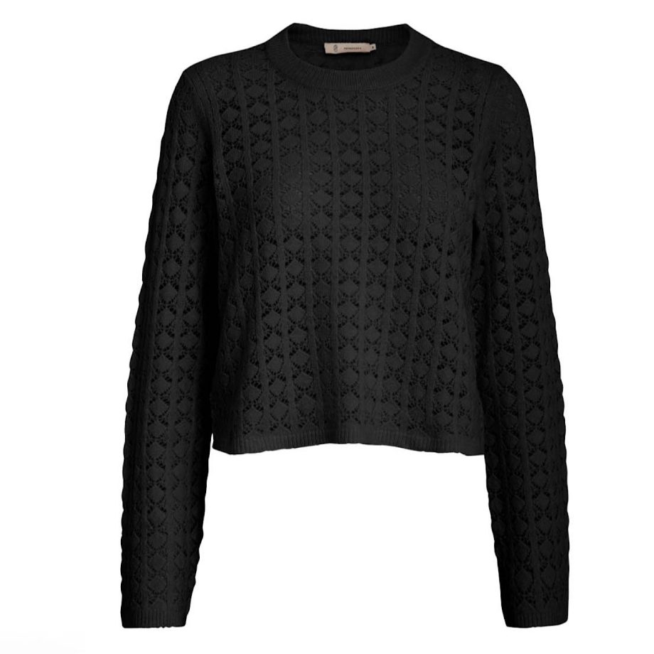 Dana Open Knit Pullover Black | Peppercorn