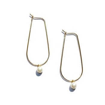 Hoop Dropshape Pearl goldfilled | Gnoes