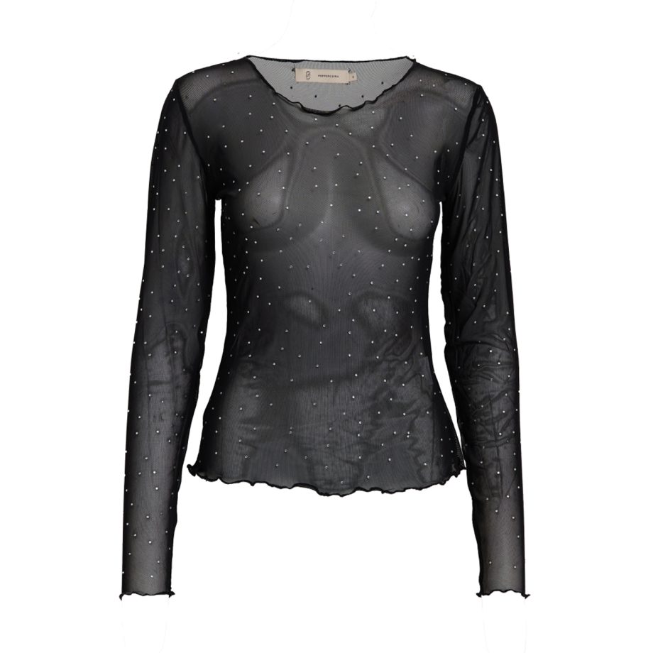 Lia Mesh Top Black | Peppercorn