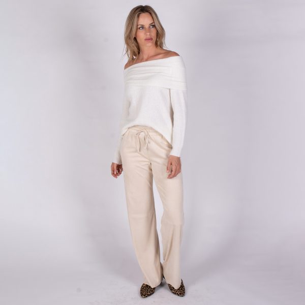 Drammen Offshoulder Trui Offwhite | The Clothed