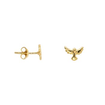 Mini Angel Wings Stud Earring Gold Plated | Betty Bogaers