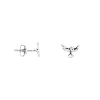 Mini Angel Wings Stud Earring Silver | Betty Bogaers