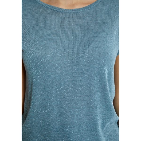 Carlina Knit Tee Citadel Blue Metallic | Minus