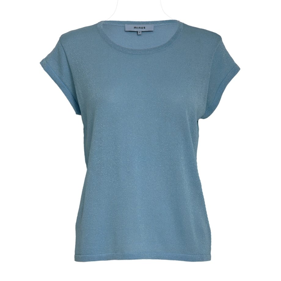 Carlina Knit Tee Citadel Blue Metallic | Minus