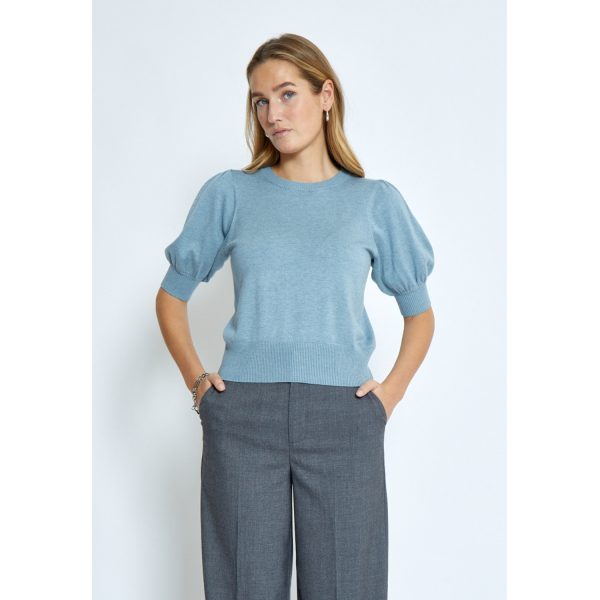 Liva Knit Tee Citadel Blue Melange | Minus