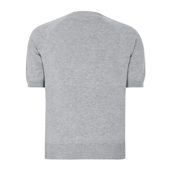 Marla Short Sleeve O-neck Knit Light Grey Melange | Soft Rebels