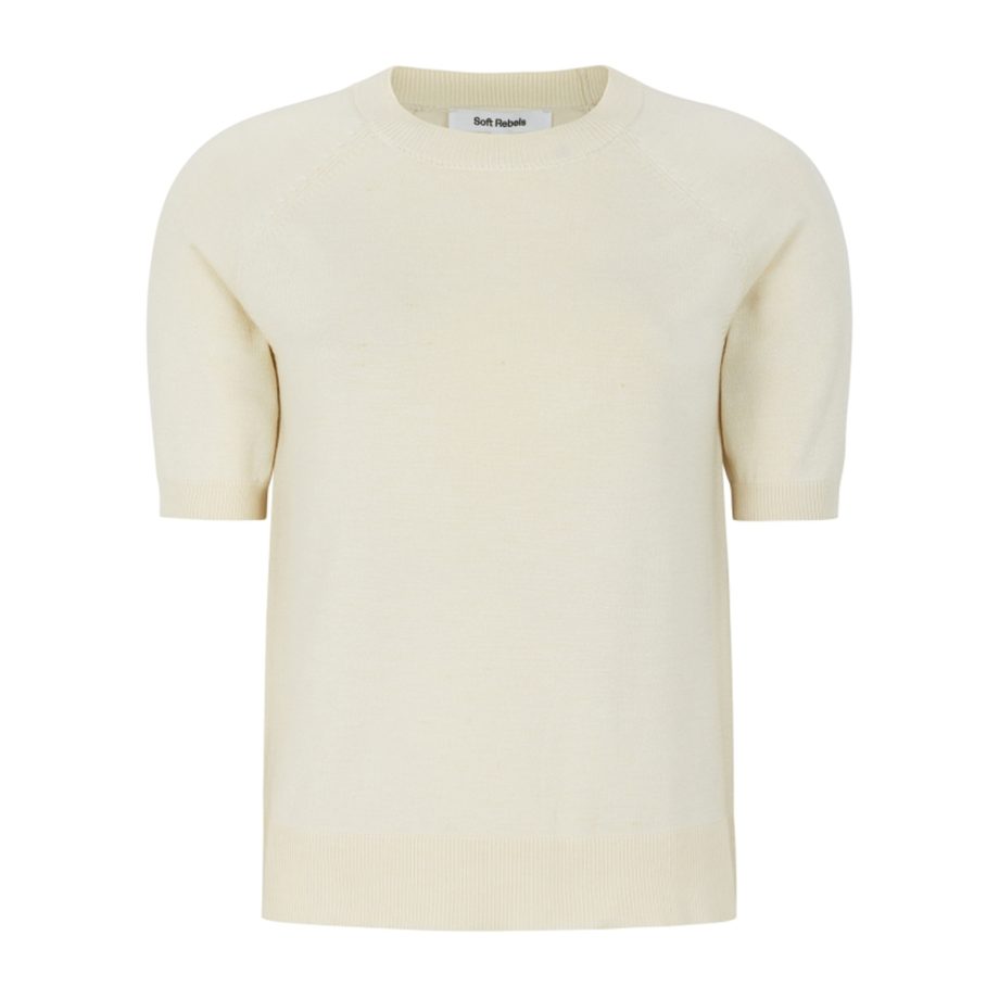 Marla Short Sleeve O-neck Knit Arctic Wolf | Soft Rebels