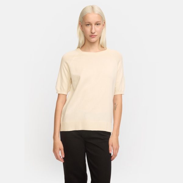 Marla Short Sleeve O-neck Knit Arctic Wolf | Soft Rebels