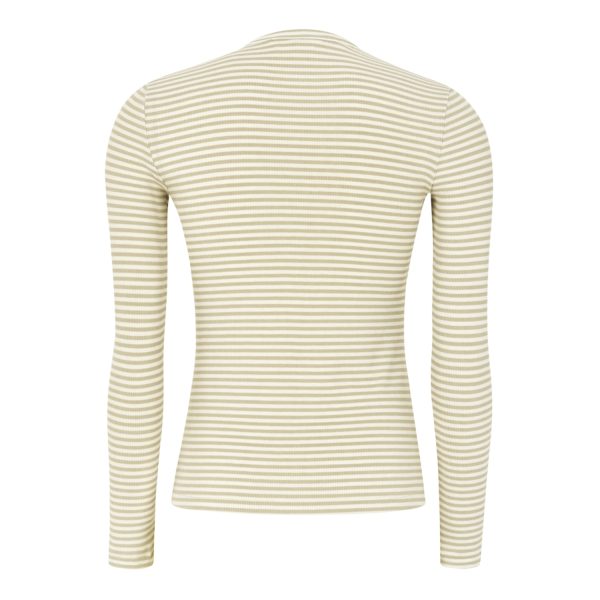 Fenja Stripe O-neck Top Feather Gray | Soft Rebels