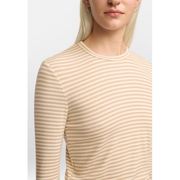 Fenja Stripe O-neck Top Feather Gray | Soft Rebels