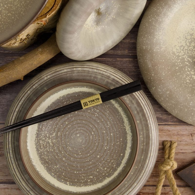 Gold Sand Grey Flat Dish 24cm | Tokyo Design Studio